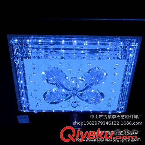 年終大促 新款水晶燈 時尚印花吸頂燈 高光LED燈具 帶遙控LED燈具