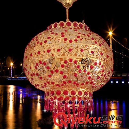 供應批發七彩水晶燈籠 中式喜慶臥室陽臺燈具燈飾大紅燈籠吊燈F50