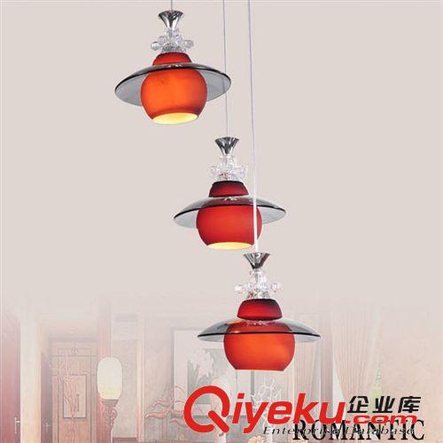 新款現(xiàn)代簡約吊燈客廳餐廳燈吊燈三頭吧臺燈玻璃三頭餐吊燈BA008原始圖片2