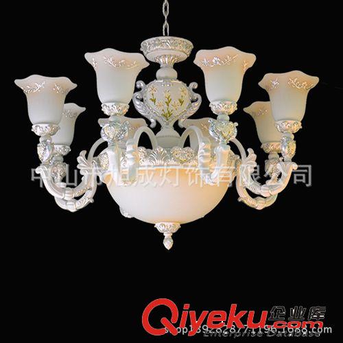 歐式吊燈 樹脂歐式燈 餐廳現代吊燈 中山歐式燈 6頭吊燈