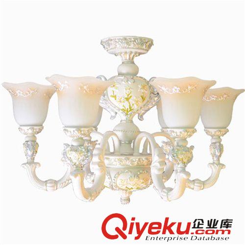 歐式吊燈 樹脂歐式燈 餐廳現代吊燈 中山歐式燈 6頭吊燈原始圖片2