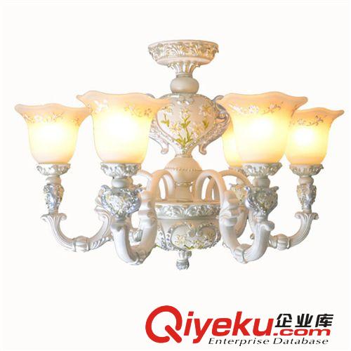 歐式吊燈 酒店燈飾燈具 客廳吊燈 8頭樹脂吊燈 樹脂歐式燈原始圖片3