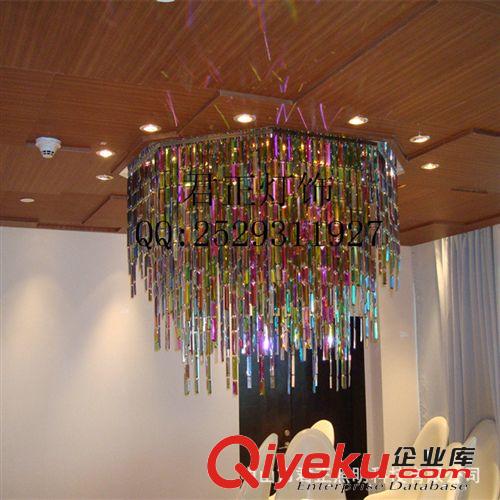 【酒店工程】訂做水晶吊燈 客廳水晶吊燈 彩色酒店水晶吊燈原始圖片3