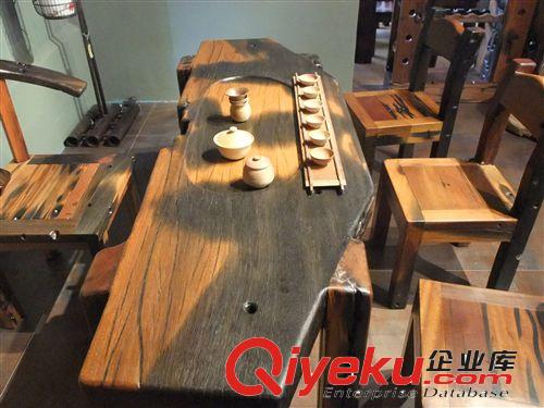 tj老船木家具 可定制田園獨(dú)板茶臺(tái) 混批類原木辦公桌 廠家直銷