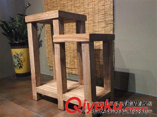tj原木家具 老樟木田園陳列架 花架 原生態花幾 居家個性置物架
