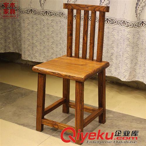 tj原木家具 田園風(fēng)實(shí)木餐椅 榆木靠背椅 可混批 廠家直銷