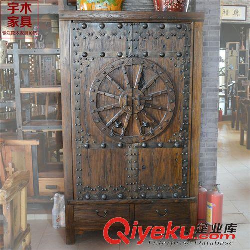 tj實(shí)木家具 老榆木中式仿古衣柜 儲(chǔ)物原木家具  廠家直銷 混批