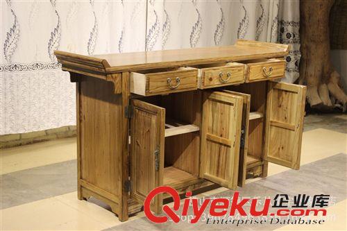 tj 實(shí)木家具 原木推拉式 中式玄關(guān)柜 老榆木餐邊柜 神柜  新品