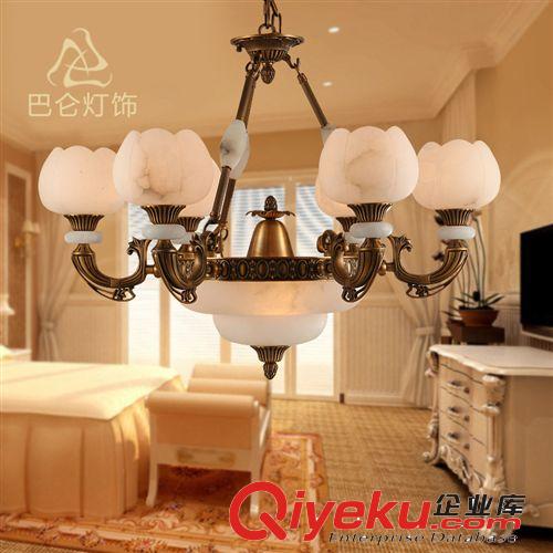 古鎮(zhèn)廠家供應(yīng)西班牙tr云石燈全銅燈具客廳燈餐廳歐式吊燈3042原始圖片2
