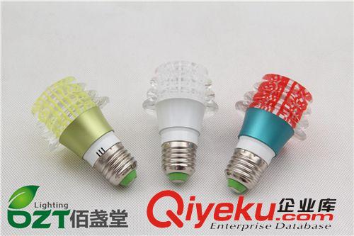 RGB七彩水晶燈泡16色遙控變色燈 E27 3W節能背景燈可調光