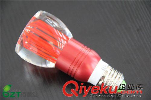 RGB七彩水晶燈泡16色遙控變色燈 E27 3W節能背景燈可調光-燈杯