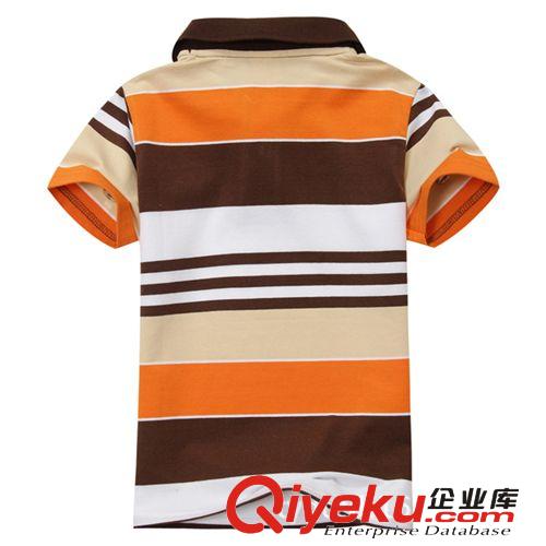 外貿(mào)童裝短袖t恤夏季新款 韓版男童t恤清倉(cāng)兒童翻領(lǐng)純棉條紋上衣原始圖片2
