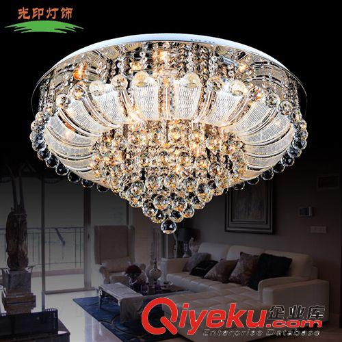 現代簡約歐式水晶燈圓形led水晶吸頂燈客廳燈臥室燈燈具燈飾原始圖片2