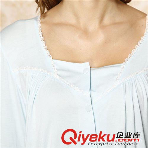 夏季新款莫代爾睡裙女大碼休閑時(shí)尚孕婦裝開衫家居服長(zhǎng)款裙子批發(fā)原始圖片3