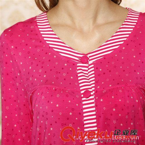 廠家直銷新款夏季薄長袖莫代爾睡裙女士睡衣 休閑大碼家居服批發(fā)原始圖片3