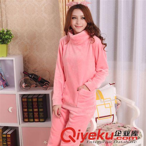 家尼斯冬季新款情侶珊瑚絨睡衣套裝長(zhǎng)袖法蘭絨男女家居服保暖加厚原始圖片2