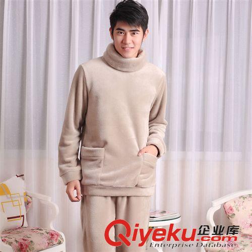 家尼斯冬季新款情侶珊瑚絨睡衣套裝長(zhǎng)袖法蘭絨男女家居服保暖加厚原始圖片3