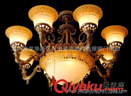 中山批發(fā)美式鐵藝 歐式田園客廳燈具 大廳燈飾臥室燈家居8頭吊燈原始圖片2