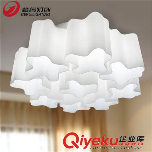[格睿]時尚簡約白云朵玻璃吸頂燈飾/簡歐創意led客廳臥室燈具336原始圖片2