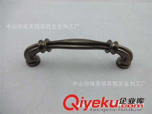 I112廠家直銷櫥柜用歐式美式雙孔白漆鋅合金拉手