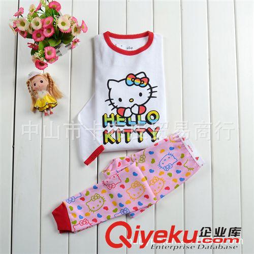 hello kitty中小童女童純棉童套裝 兒童裝一件代發(fā) 夏裝新款代理