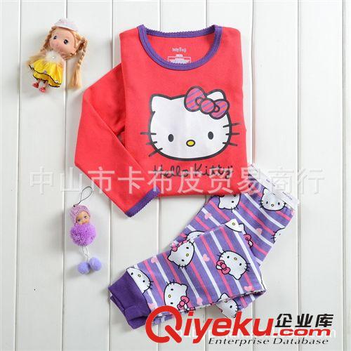 hello kitty中小童女童純棉童套裝 兒童裝一件代發(fā) 夏裝新款代理