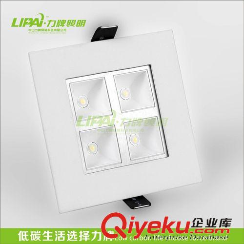 白色格子款方形LED筒燈射燈高品質12V220V110V調光款LED天花射燈