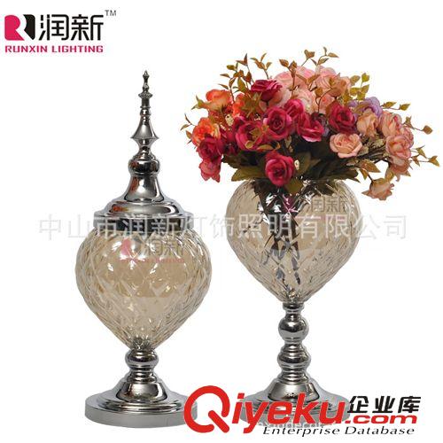 歐式后現(xiàn)代 玻璃家居飾品 擺件 新古典花瓶 燭臺(tái) 果盤MT1767系列原始圖片2