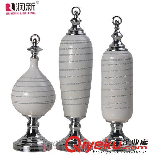 潤新廠家直銷批發(fā)新品歐式簡約gd陶瓷工藝品擺件套裝RD1032系列原始圖片2