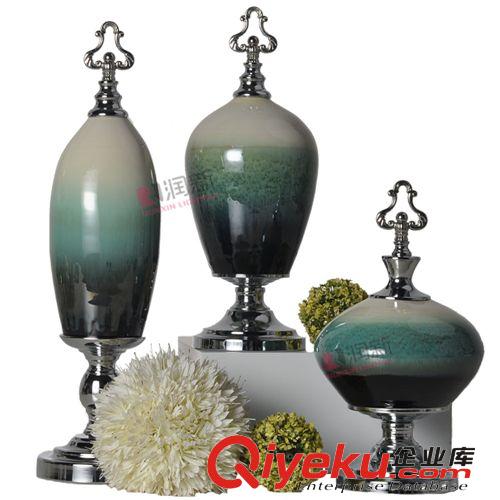 歐式后現(xiàn)代彩色陶瓷工藝家居飾品大氣gd擺件套裝家具飾品RD1000