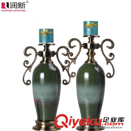 米洛廠家直銷批發歐式gd陶瓷家居工藝品燭臺餐桌燭臺擺設RZ1030