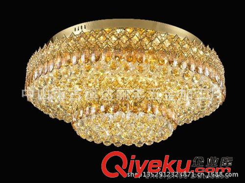 LED吸頂燈客廳燈酒店工程燈飾 廠家批發金色傳統水晶燈具原始圖片2