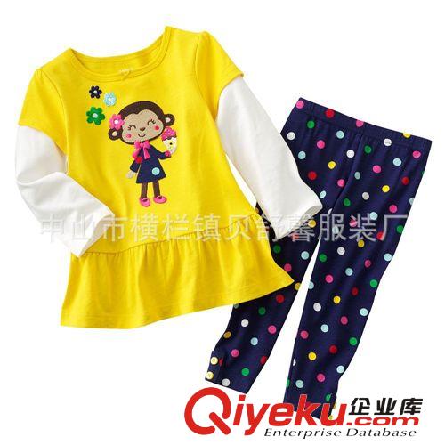 2014春款春裝批發品牌童套裝新款外貿原單童裝短袖寶寶套裝純棉原始圖片3