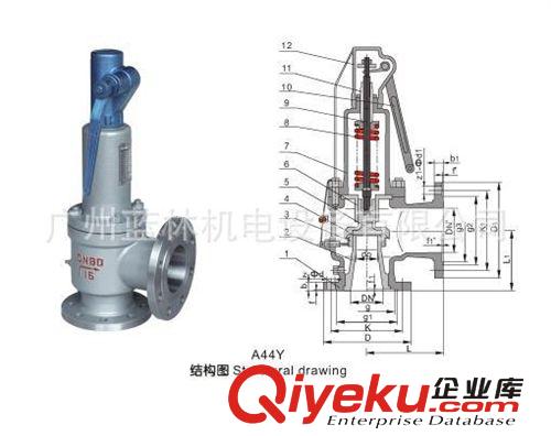 A40Y帶散熱器彈簧全啟式安全閥   YA40Y永一安全閥