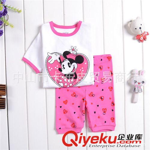 新款歐美短袖disney迪士尼女童套裝 babygap家居服全棉廠家直銷原始圖片2