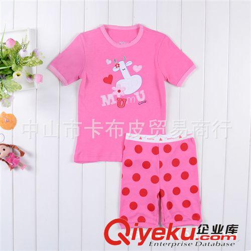 【5星】超贊品質夏裝女童可愛奶牛睡衣套裝 中小兒童gap家居服原始圖片2