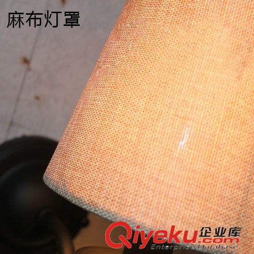 美式鄉村單頭壁燈 田園仿古麻布罩燈飾  臥室床頭客廳兒童房燈具原始圖片2