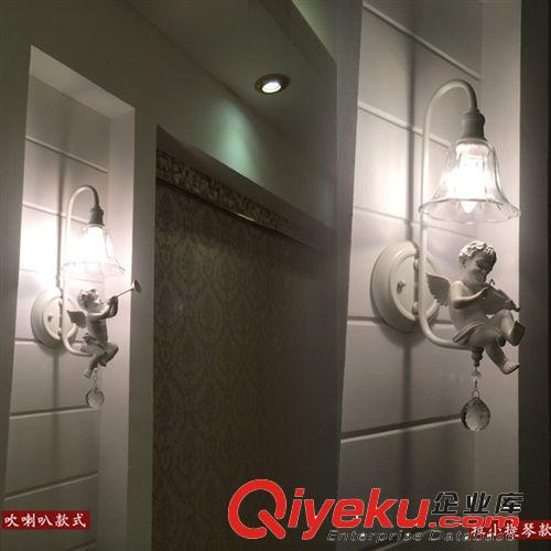 個(gè)性小天使壁燈\走廊照明服裝店鋪創(chuàng)意燈飾\臥室床頭柜兒童卡通燈原始圖片3