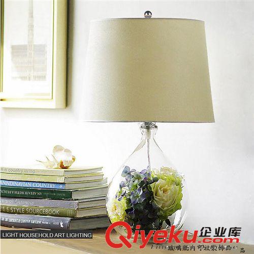 北歐宜家美式鄉村燈具 臥室床頭創意簡約臺燈 客廳書房布罩臺燈