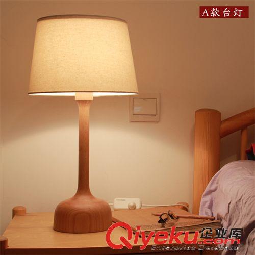 北歐美式鄉(xiāng)村創(chuàng)意復(fù)古燈飾簡(jiǎn)約護(hù)眼臺(tái)燈學(xué)生學(xué)習(xí)臥室手工木頭臺(tái)燈原始圖片2