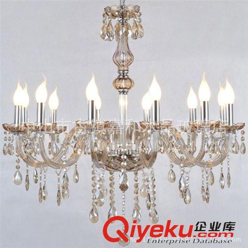 歐式水晶吊燈 干邑色燈具臥室餐吊水晶蠟燭燈廠家批發(fā)供貨淘寶原始圖片2