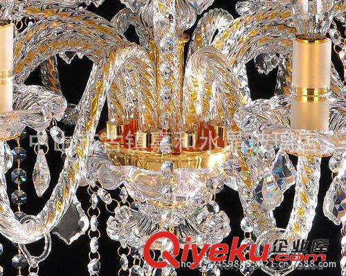 古鎮廠家批發歐式現代金色蠟燭水晶燈客廳餐廳臥室工程吊燈原始圖片3