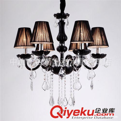廠家直銷黑色吊燈 6頭8頭水晶吊燈餐吊燈具臥室水晶吊燈批發(fā)價