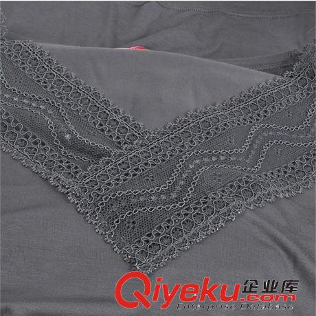 春秋款女士 蕾絲深V領(lǐng)莫代爾性感塑身基礎(chǔ)保暖內(nèi)衣套裝 秋衣秋褲原始圖片2