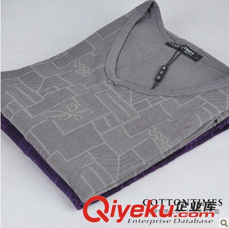 2014春季新款男士基礎(chǔ)內(nèi)衣 秋衣秋褲套裝 莫代爾英格蘭格子休閑裝原始圖片2