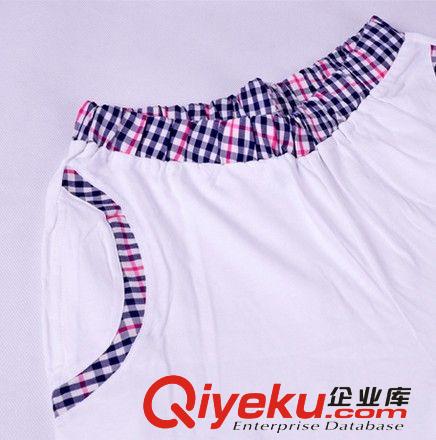 春夏時尚休閑特惠純棉套頭短袖格子舒適女款針織家居服套裝 tj原始圖片3