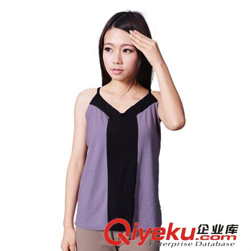 夏季新款女士吊帶背心 無袖二色拼接小背心批發 吊帶背心 打底衫原始圖片2