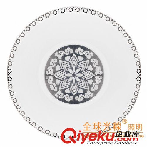 廠家批發 富貴花圖案客廳臥室吸頂燈 圓形LED不銹鋼邊燈燈飾