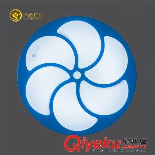 廠家直銷現代簡約藍色花型LED臥室燈吸頂燈客廳燈飾燈具批發