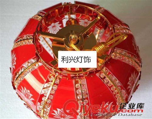 廠家直批  玻璃印花大紅水晶燈籠360度旋轉酒樓家居陽臺廓道照明原始圖片2